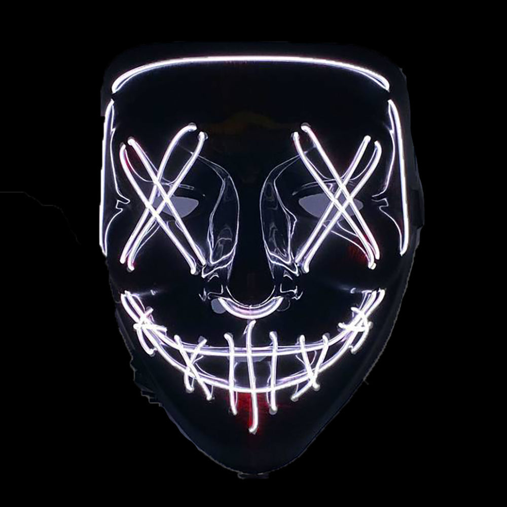 Horror LED-Maske mit genähten Augen Weiss-Zoelibat-Deinparadies.ch
