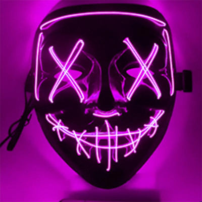 Horror LED Mask with Stitched Eyes - Pink - Party Owl Supplies