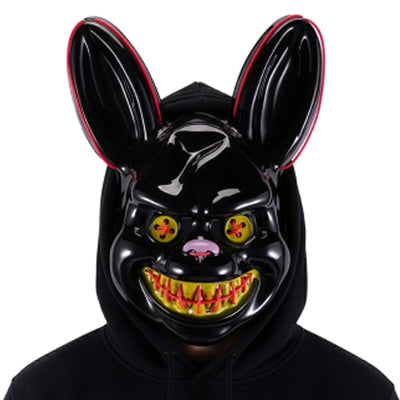 Horrormaske Schwarzer Hase mit Licht-Carnival Toys-Deinparadies.ch