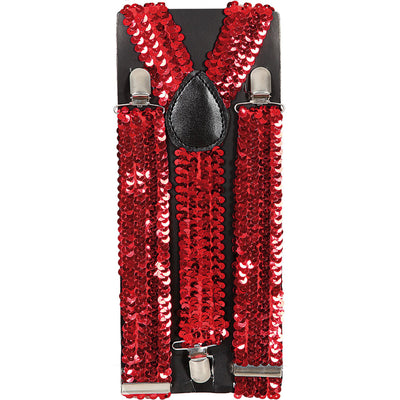 Suspenders with sequins - red - Smiffys