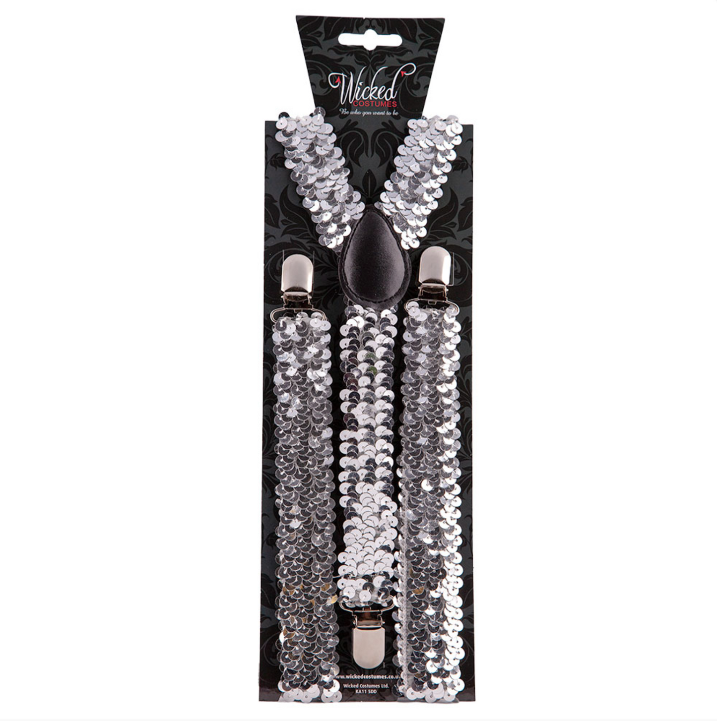 Suspenders with sequins - silver - Smiffys