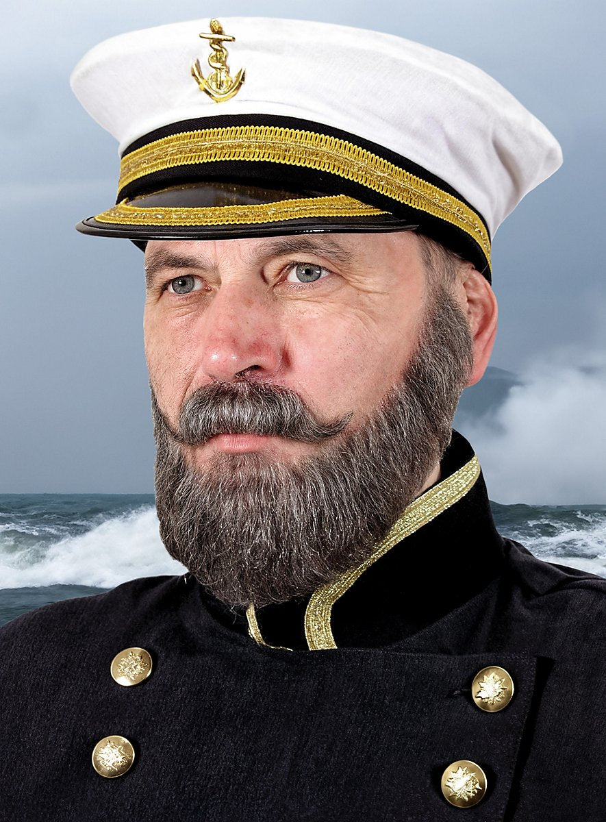 Kapitän Bartkombination Echthaar weiss-Metamorph-Deinparadies.ch