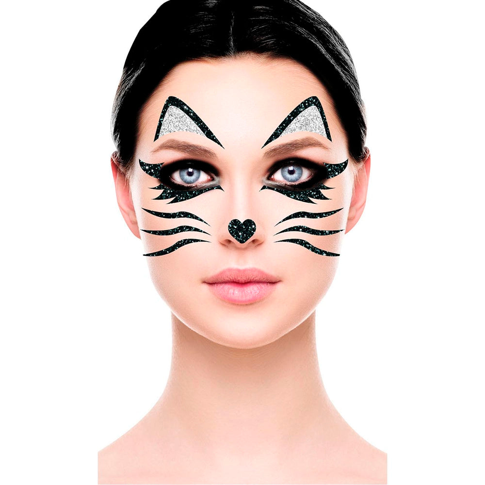 Katze Glitzer Klebetattoo-Guirca-Deinparadies.ch