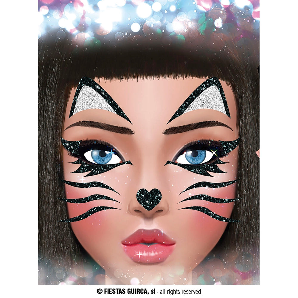 Katze Glitzer Klebetattoo-Guirca-Deinparadies.ch