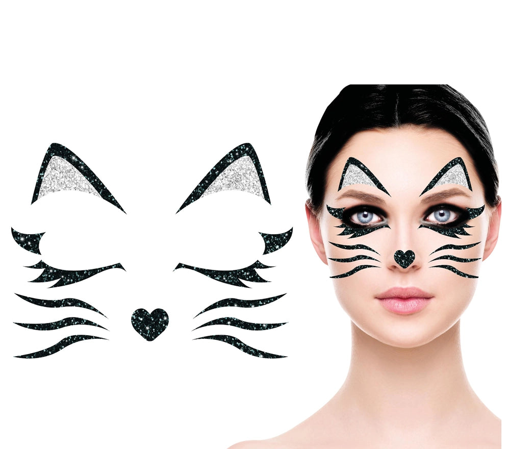 Katze Glitzer Klebetattoo-Guirca-Deinparadies.ch