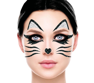 Katze Glitzer Klebetattoo-Guirca-Deinparadies.ch
