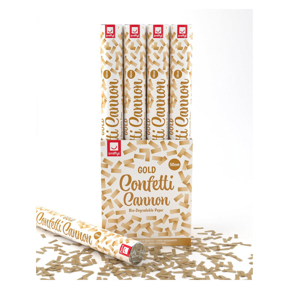 Confetti Shooter 50cm Organic - Gold - Smiffys