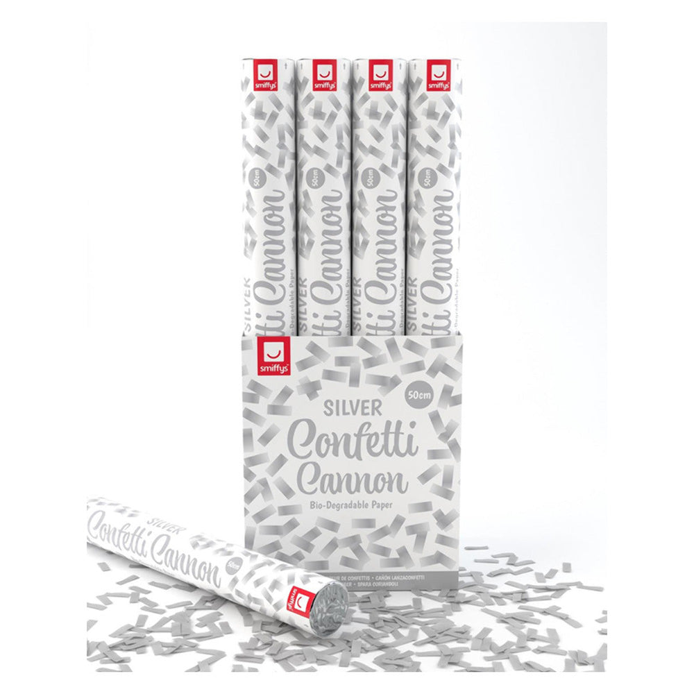 Konfetti Shooter 50cm Biologisch Silber-Smiffys-Deinparadies.ch