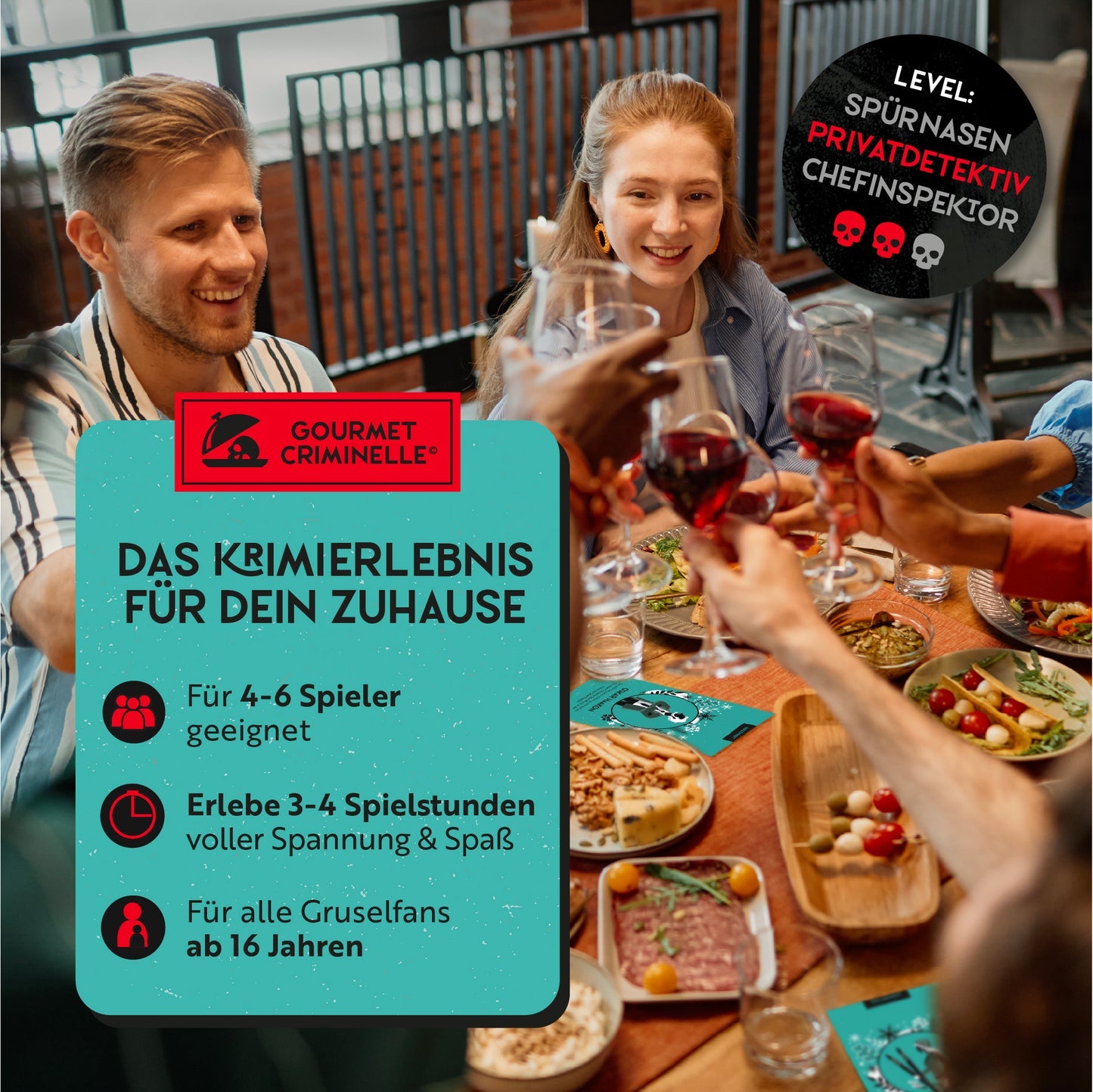 Korkenknall mit Todesfall | Krimidinner-Spiel-Gourmet Criminelle-Deinparadies.ch