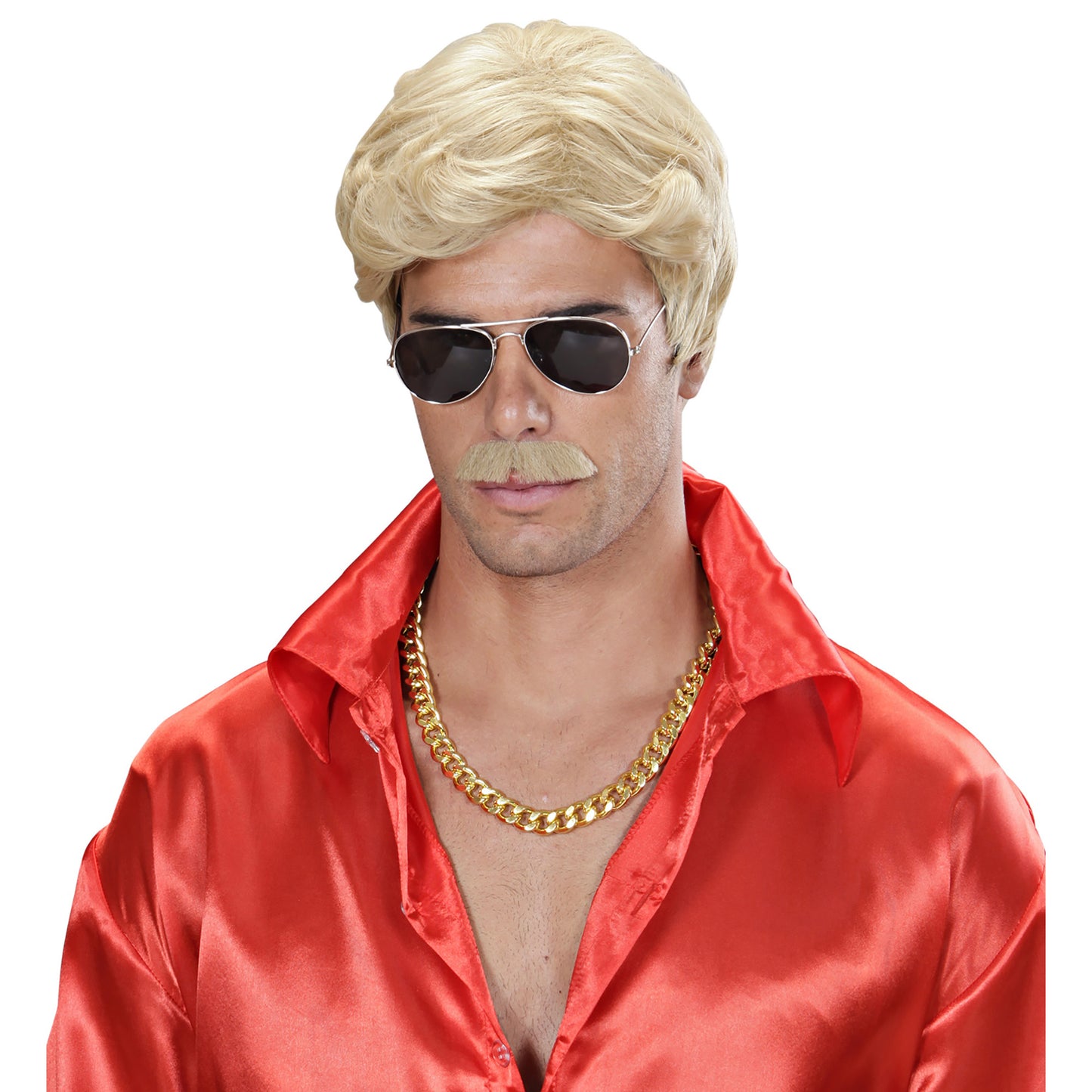 Playboy Dream Hair Perücke mit Schnurrbart | blond