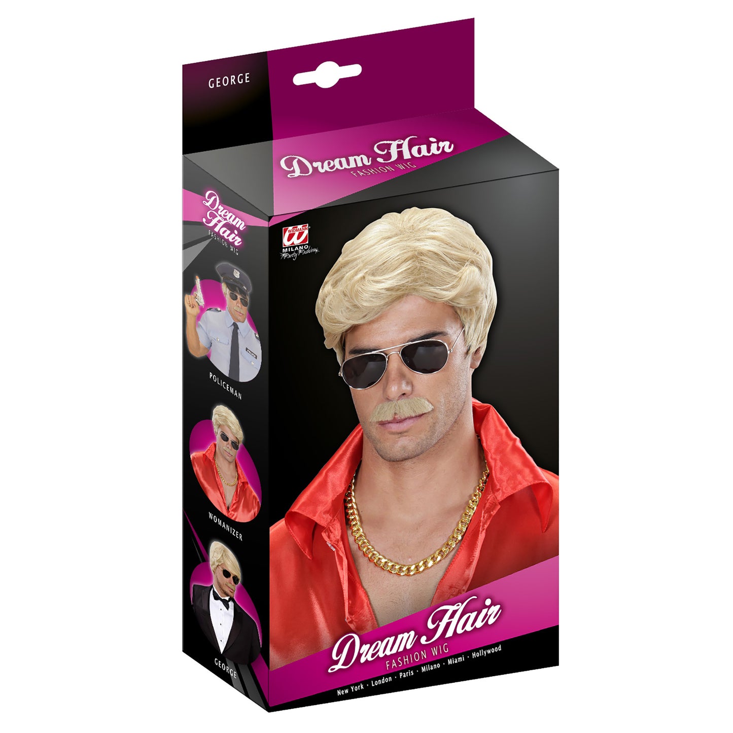 Playboy Dream Hair Perücke mit Schnurrbart | blond