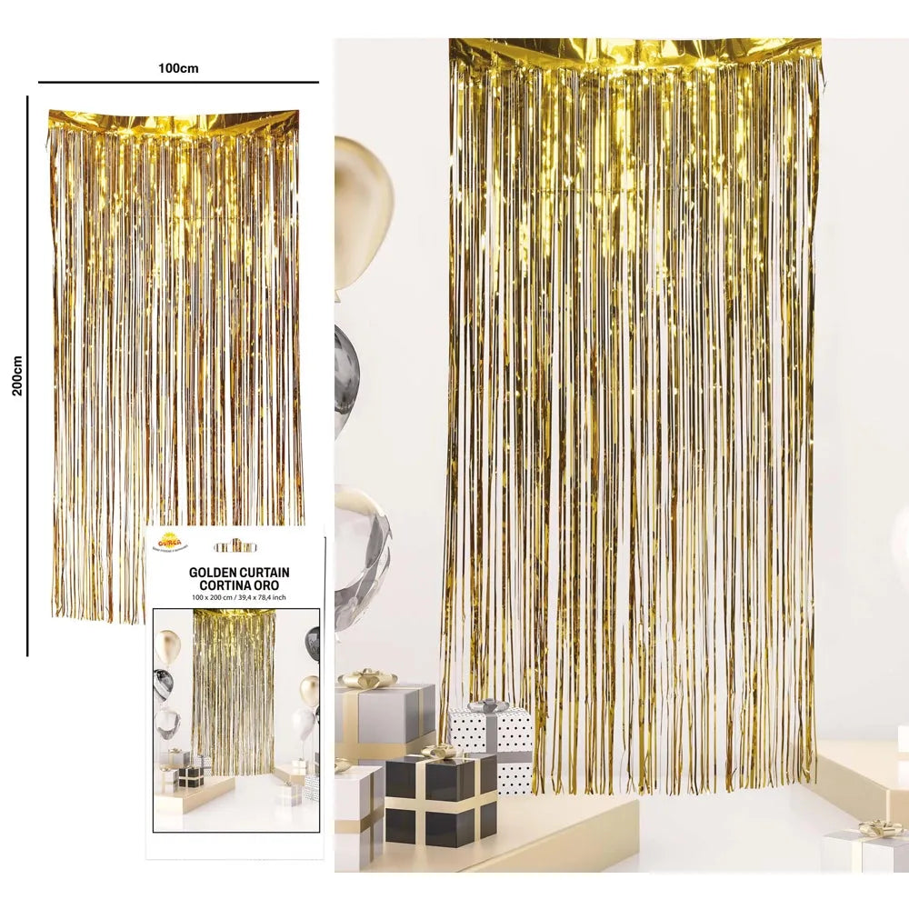 Lamettavorhang glitzernd | Gold-Guirca-Deinparadies.ch
