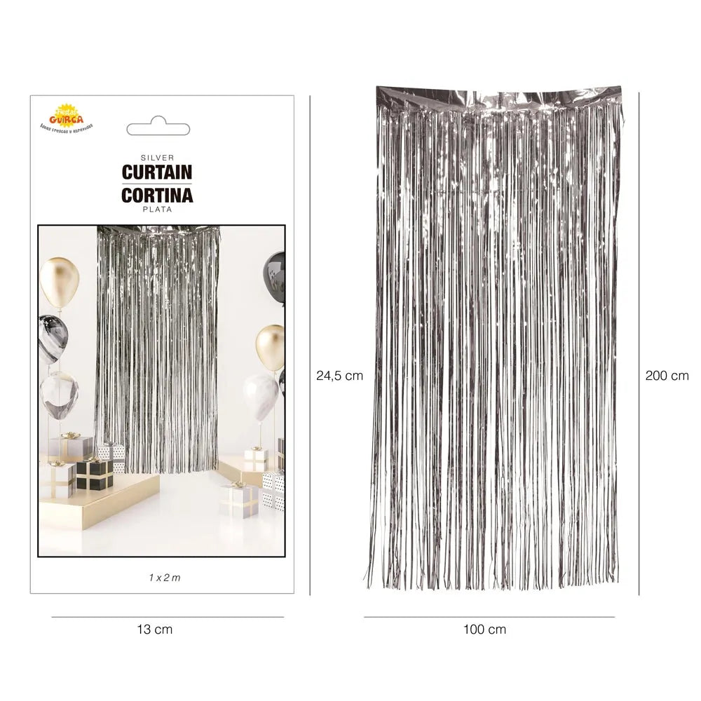 Lamettavorhang glitzernd | Silber-Guirca-Deinparadies.ch