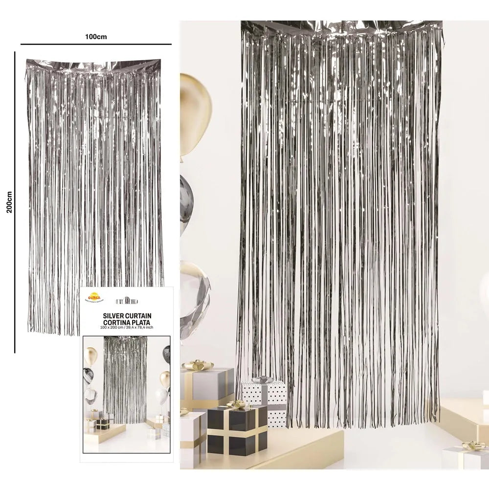 Lamettavorhang glitzernd | Silber-Guirca-Deinparadies.ch