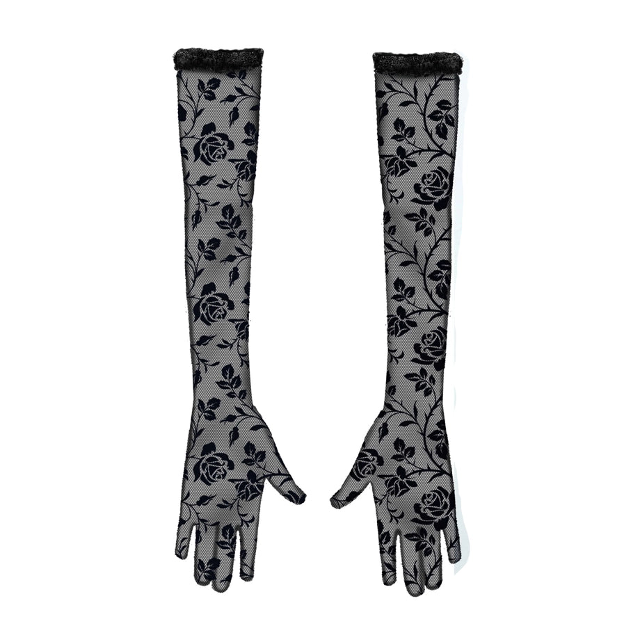 Lange Spitzenhandschuhe mit Blumenmuster-Guirca-Deinparadies.ch