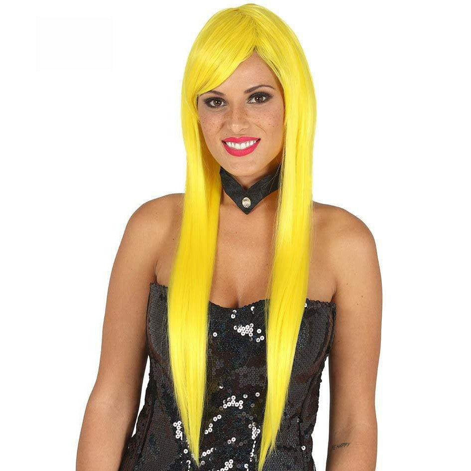 Long hair wig yellow stretched Guirca at Deinparadies.ch