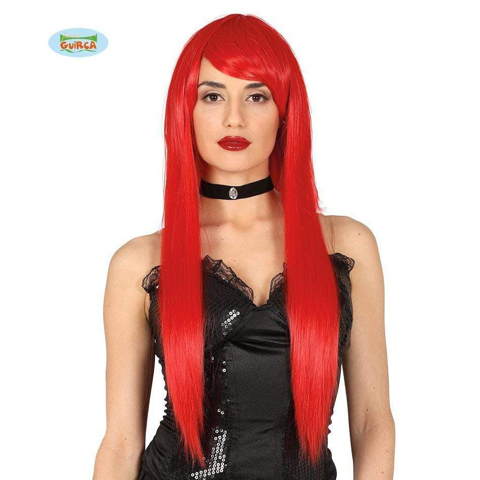 Long hair wig stretched red Guirca at Deinparadies.ch
