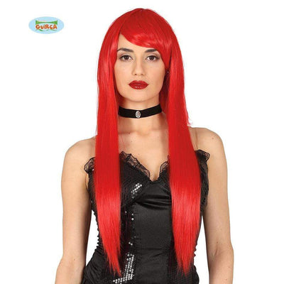 Long hair wig stretched red Guirca at Deinparadies.ch
