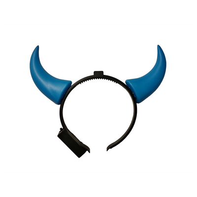 Luminous devil horns with LED - Blue - Boland