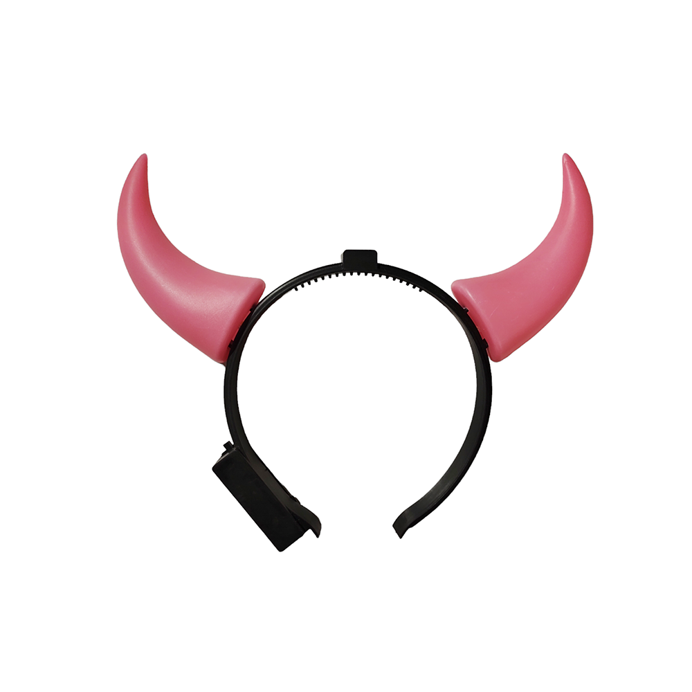 Luminous devil horns with LED - Pink - Boland