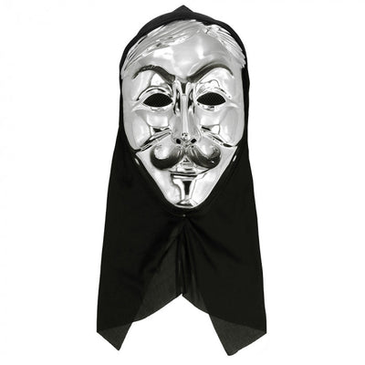Maske Anonymous mit Haube | silber Orlob bei Deinparadies.ch