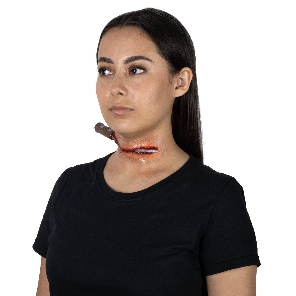 Messer im Hals Latexapplikation-Ghoulish Productions-Deinparadies.ch