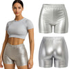 Metallische Shorts für Damen | Silber-Guirca-Deinparadies.ch