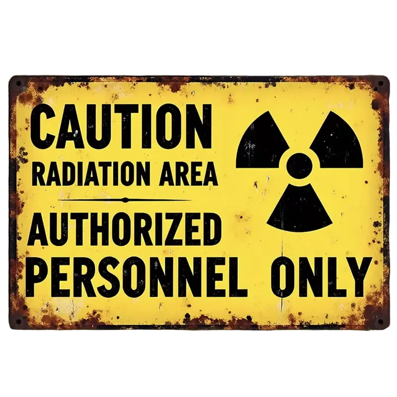 Metallschild | Caution Radiation Area-Party Owl-Deinparadies.ch
