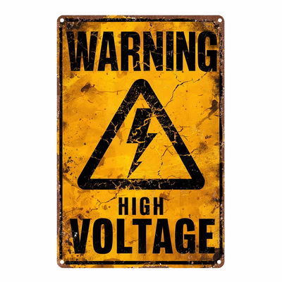 Metallschild | Warning High Voltage-Party Owl-Deinparadies.ch