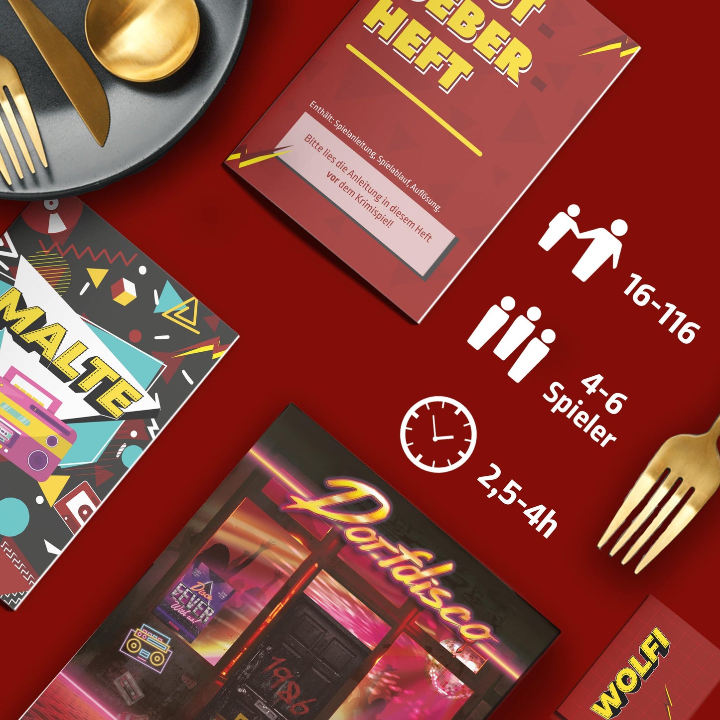 Mord bei Tisch: Krimidinner | Dorfdisco-Mord bei Tisch-Deinparadies.ch