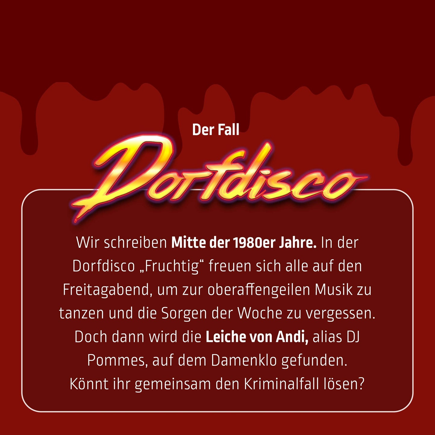 Mord bei Tisch: Krimidinner | Dorfdisco-Mord bei Tisch-Deinparadies.ch