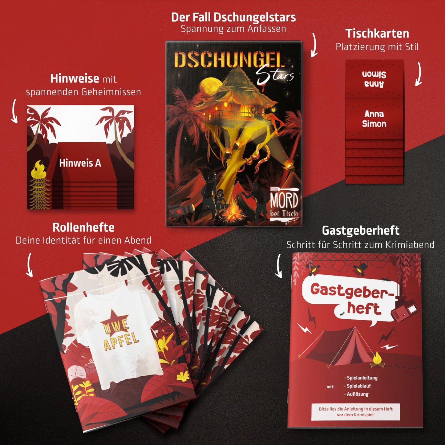 Mord bei Tisch: Krimidinner | Dschungelstars-Mord bei Tisch-Deinparadies.ch