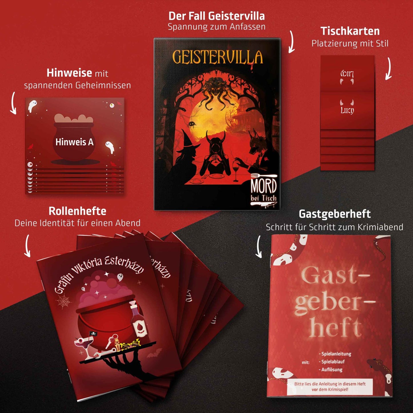 Mord bei Tisch: Krimidinner | Geistervilla-Mord bei Tisch-Deinparadies.ch