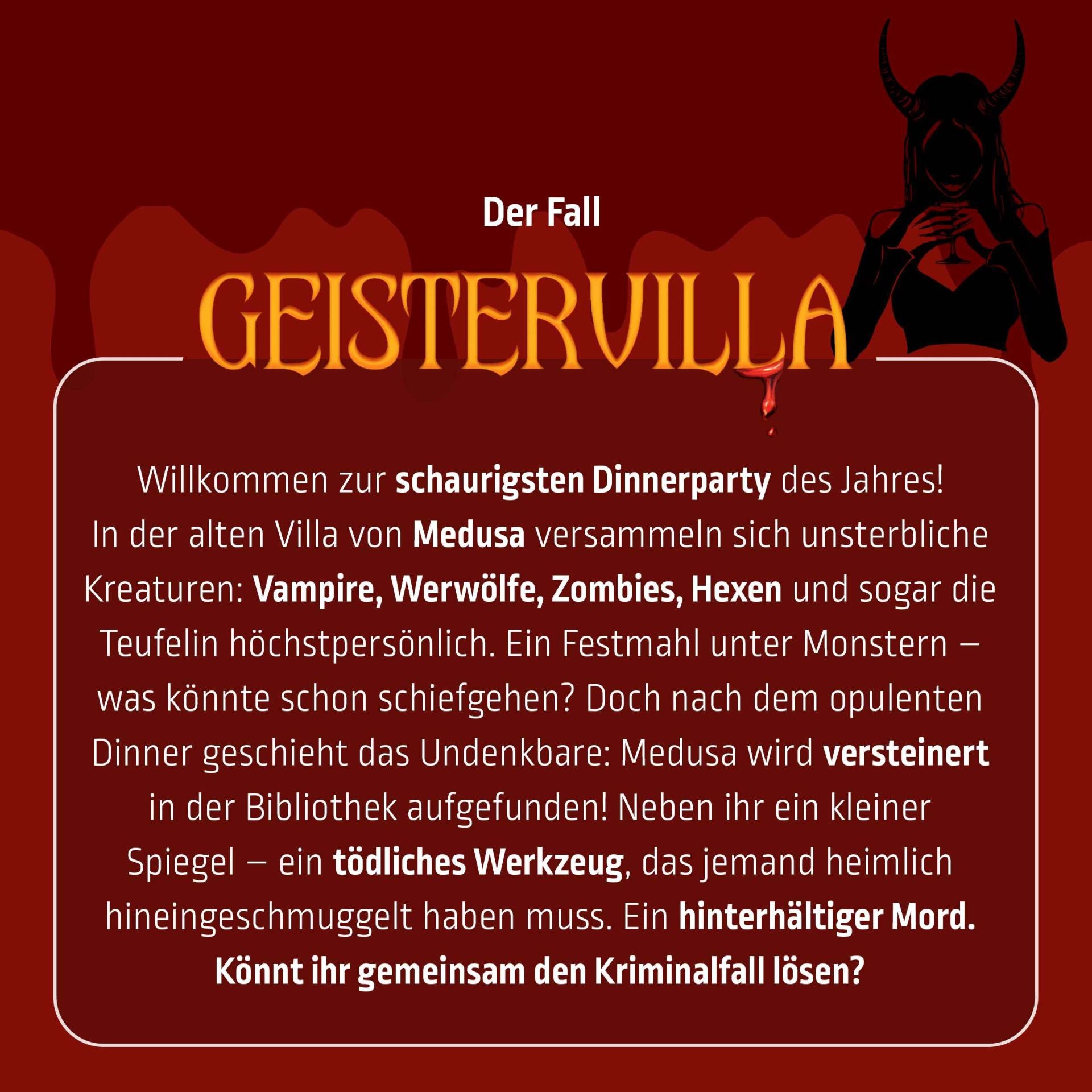 Mord bei Tisch: Krimidinner | Geistervilla-Mord bei Tisch-Deinparadies.ch