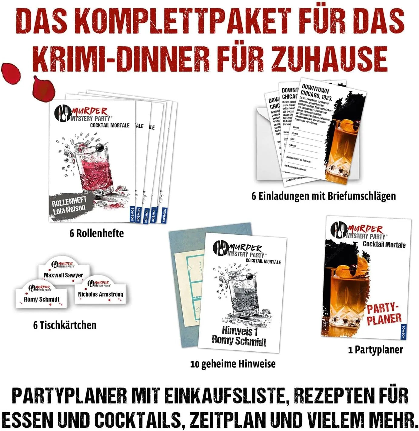 Murder Mystery Party® | Cocktail Mortale-Kosmos-Deinparadies.ch