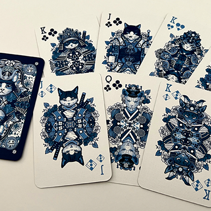 Neko Samurai (Mini Blue) Playing Cards-Hypie Lab-Deinparadies.ch