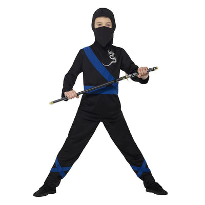 Déguisement Ninja Assassin noir/bleu | Smiffys pour enfants à Deinparadies.ch