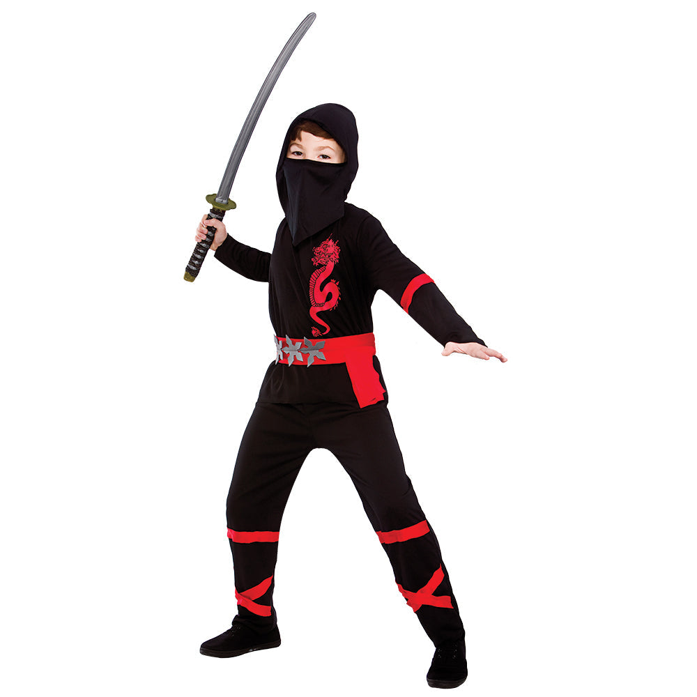 Ninja Power Kostüm schwarz/rot | Kinder-Wicked-Deinparadies.ch