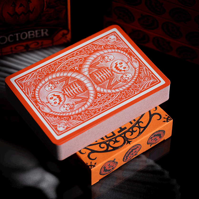OCTOBER V2 PUMPKIN ORANGE PLAYING CARDS-FULTONS Playing Cards-Deinparadies.ch