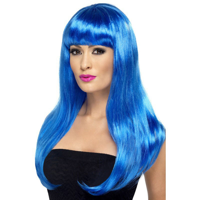 Party wig Babelicious long, blue Smiffys Deinparadies.ch