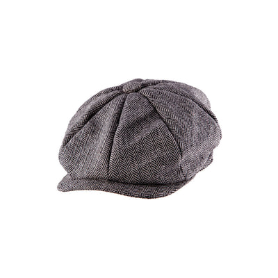 Peaky Flat Cap | Herringbone gray