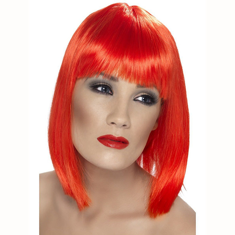 Perücke Glamour Kurzhaar farbig Neon Rot Smiffys bei Deinparadies.ch