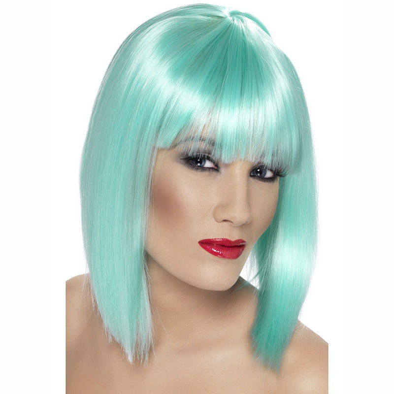 Perücke Glamour Kurzhaar farbig Neon Aqua Smiffys bei Deinparadies.ch