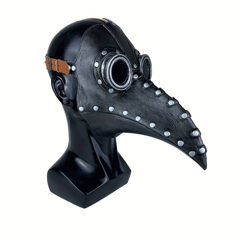 Masque en latex Steampunk Plague Doctor - Argent - Party Owl Supplies
