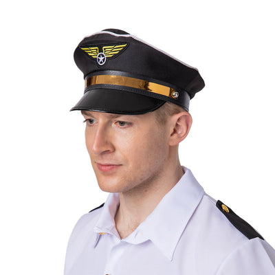 Chapeau de pilote | Casquette de pilote de ligne | noir