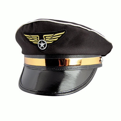 Gorro de piloto | Gorra de piloto de aerolínea | negro