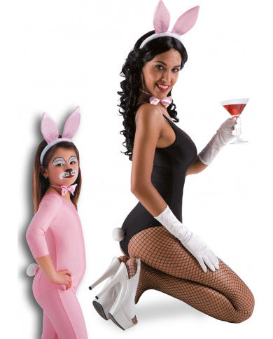 Pinkes Hasenset mit Ohren und Schwanz-Carnival Toys-Deinparadies.ch