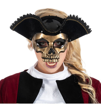 Piratenschädel Maske mit Hut