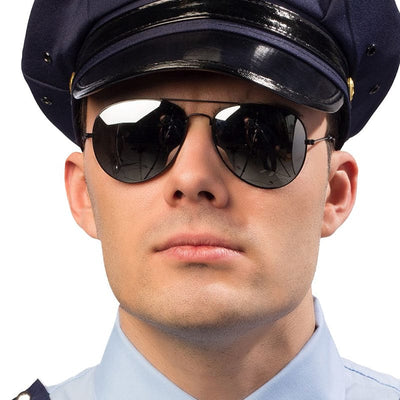 Gafas de policía reflejadas en Orlob en Deinparadies.ch