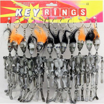 Porte-clés squelette avec cheveux, fournitures de fête en forme de hibou Deinparadies.ch